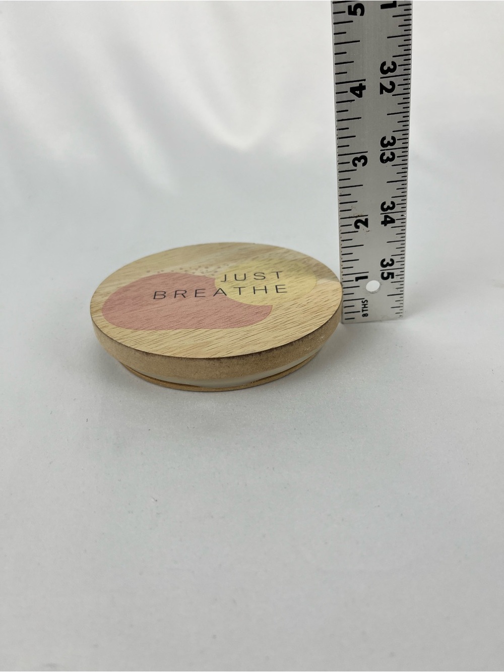 Sand + Fog Sand + Paws 2 Wick 12oz Candle Replacement Wood Lid “Just Breathe” - Picture 3 of 7